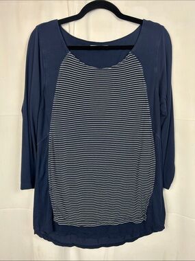 Tart Navy Long-Sleeve Tee with White Striped Front